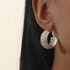 Exaggerated Extra Wide Crystal Earrings Round Hoops with Rhinestones Flashing Diamonds Star Earrings Luxury Women's Earrings 1 Pair