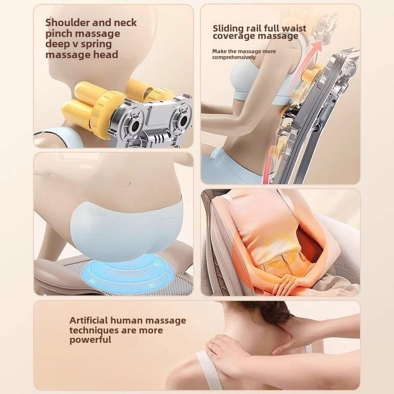 JAIYORL Massager Chair with Heat Shiatsu Neck Back Portable with Compress Rolling Massage for Shoulders Full Body Pain