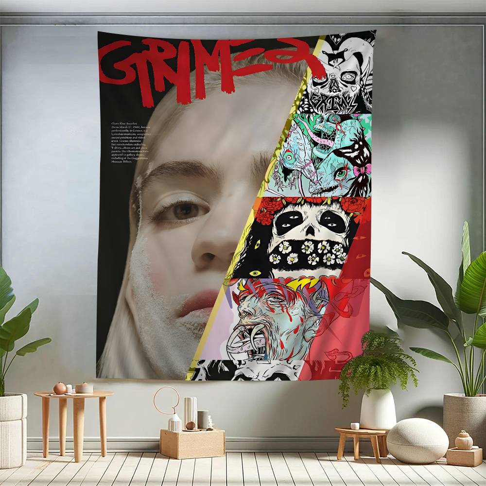 Singer Grimes Colorful Tapestry Wall Hanging Hanging Tarot Hippie Wall Rugs Dorm Wall Art Decor