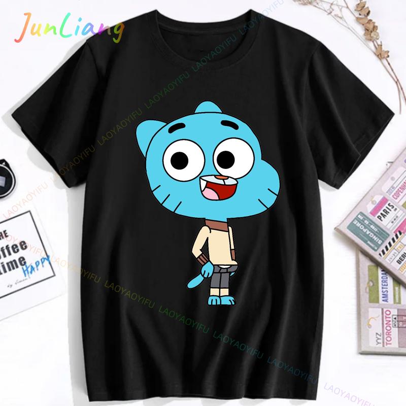 Lindo El Increíble Mundo De Gumball Gumball Y Darwin Camisetas Hombre Ideal Para Correr Y Ropa Unisex Men Tshirt Y2k Clothes