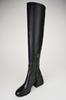 Сапоги-чулки 53582 36 Черные кожа-стрейч