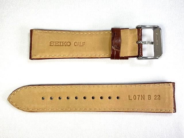 L07N012J0 SEIKO 22 мм Кожаная Телячья для и через Ремешок, Тисненая, Коричневая, SRP713J1/ 4R36-04H0 другие. (Доставка Nekoposu)