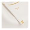 Celine Lulu Gold-Finished Leather Shoulder Tote Bag Women handbags White 120723DPJ.01RC