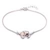 [Q9292] - Silver Bracelet 'Meghan' Rose Quartz Silver (rhodium-plated) - 23x12 Mm (lovebirds)