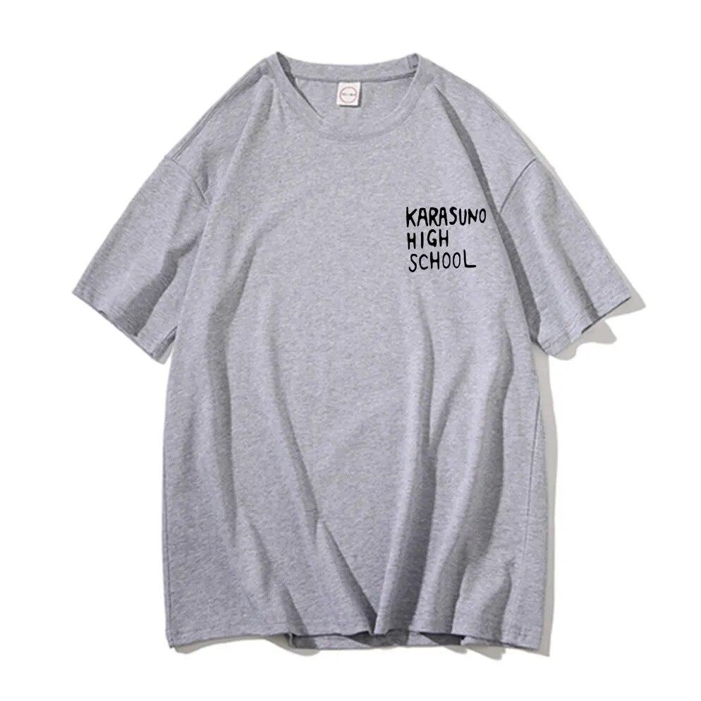 Anime Haikyuu Tobio Kageyama Graphic Tshirt Karasuno High School Letter Logo T-shirts Regular Unisex Women Loose Fashion T Shirt