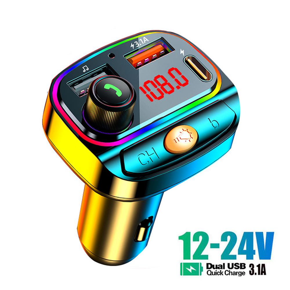 FM-модулятор USB 3.1A, быстрая зарядка, FM-передатчик, Bluetooth, автомобильный радиоадаптер, беспроводная гарнитура, поддержка воспроизведения карт U Disk TF