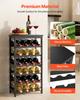 24 Bottle Detachable Wine Rack, 6-Tier Wine Bottle Holder,Solid Bamboo Wood Freestanding Floor Display Wine Storage Shelves with Table Top, for
