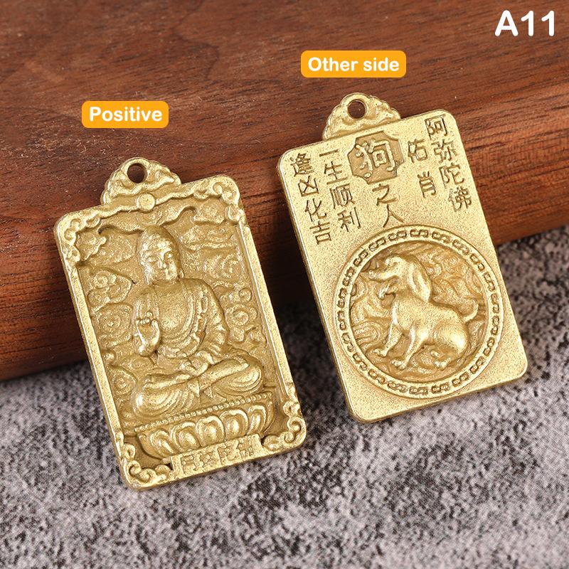 Китайский кулон в форме бога зодиака, двухсторонний брелок из сплава, аксессуары для подвески