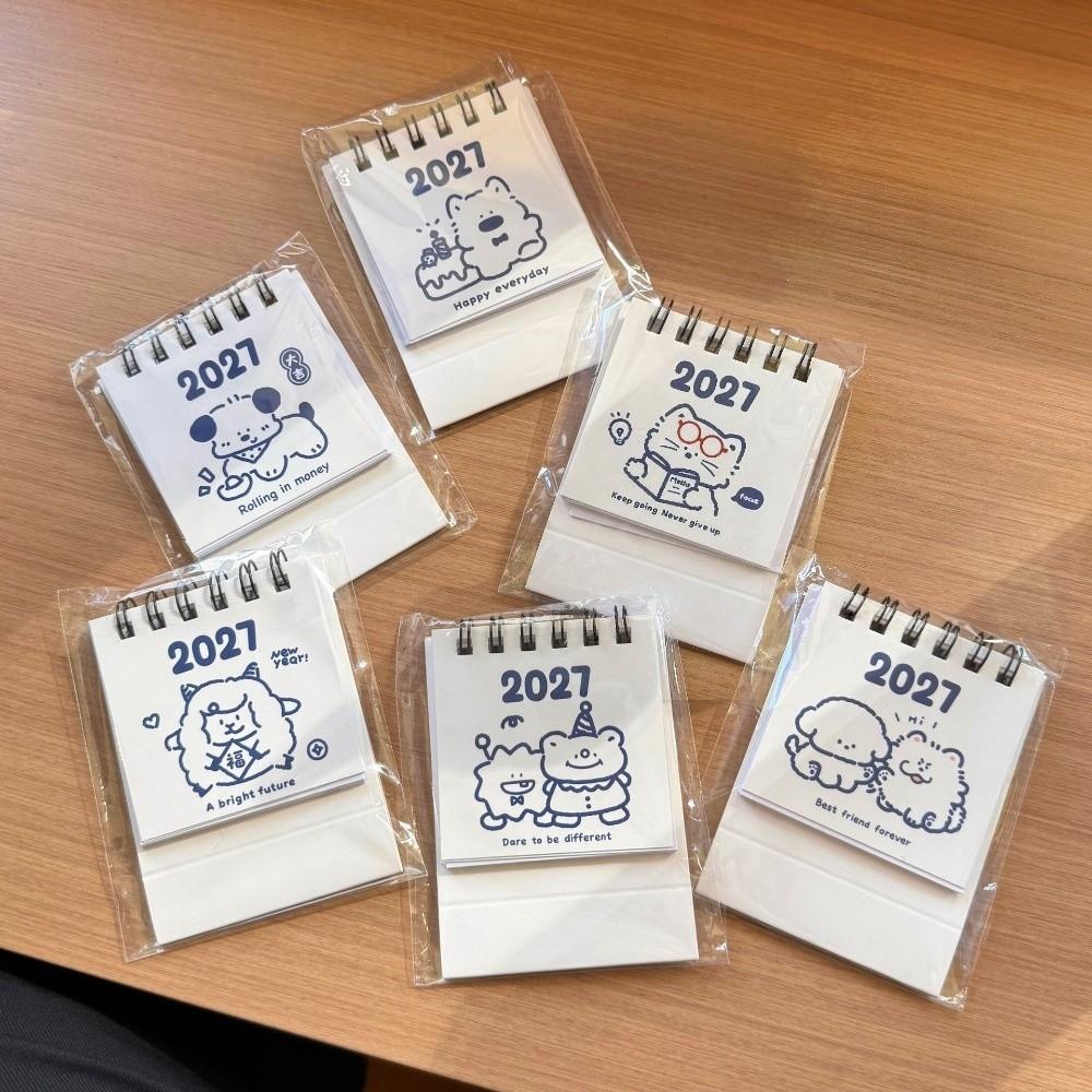Paper Material 2027 Mini Desk Calendar Portable Design Desktop Calendar Desktop Accessory