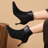 Pointed Toe Women Ankle Boots High Heels Suede Shoes Designer Sexy Chelsea Boots  Trend Winter Fashion Pumps Botas De Mujer