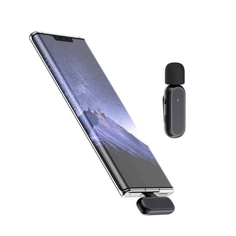 Wireless Lavalier Microphone 1TX+1RX with Charging Case - Noise Cancellation Display Clip-on Mic for YouTube/TikTok/Streaming