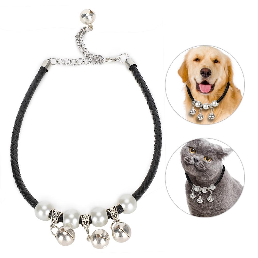 Adjustable Dog Woven Collar Pet Cat Necklace with Bells Gift Pet Supplies