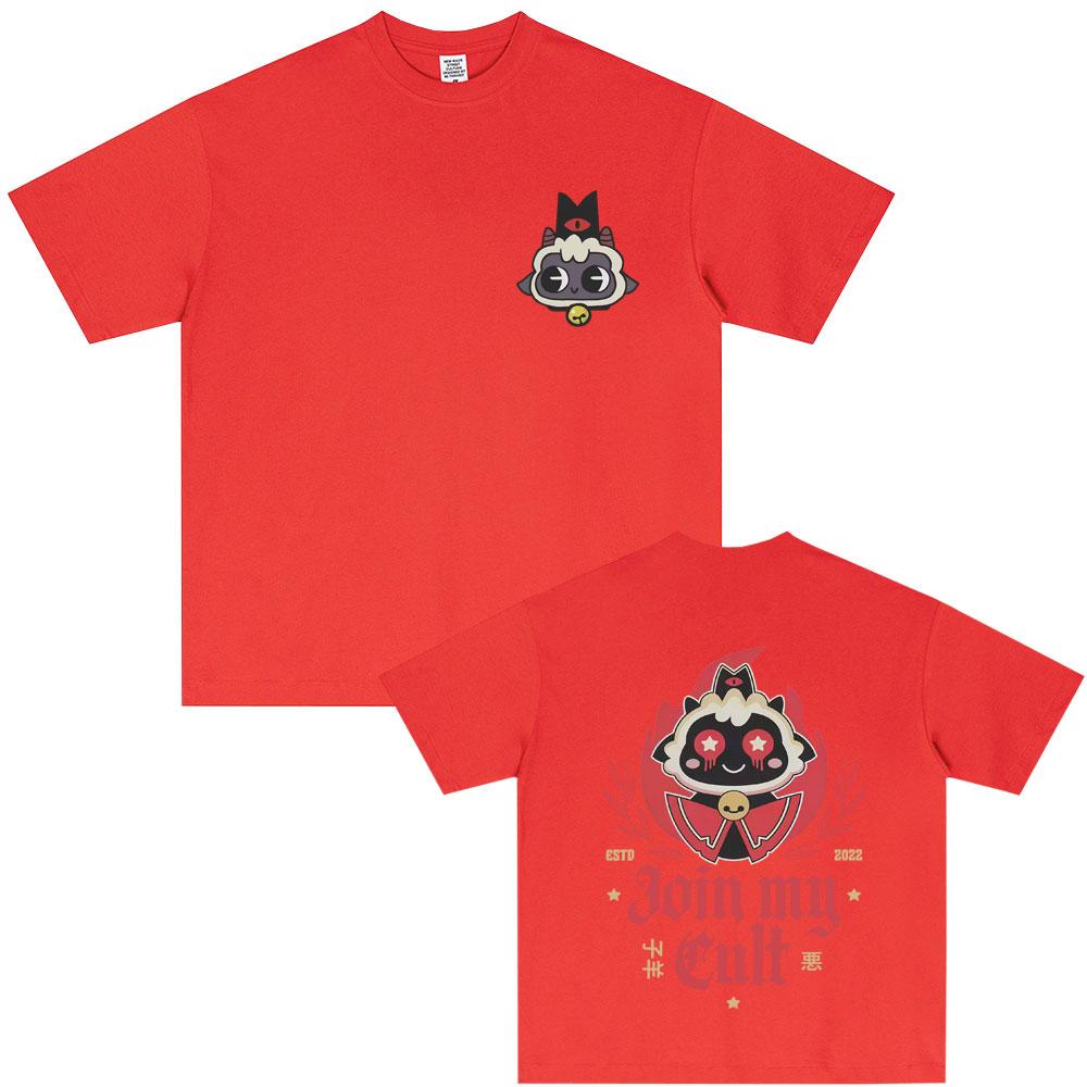 Game Cult of The Lamb Graphic Tshirt Unisex Women Funny Cosplay T Shirts Unisex Casual Soft Cotton Tshirt Male Vintage Streetwear