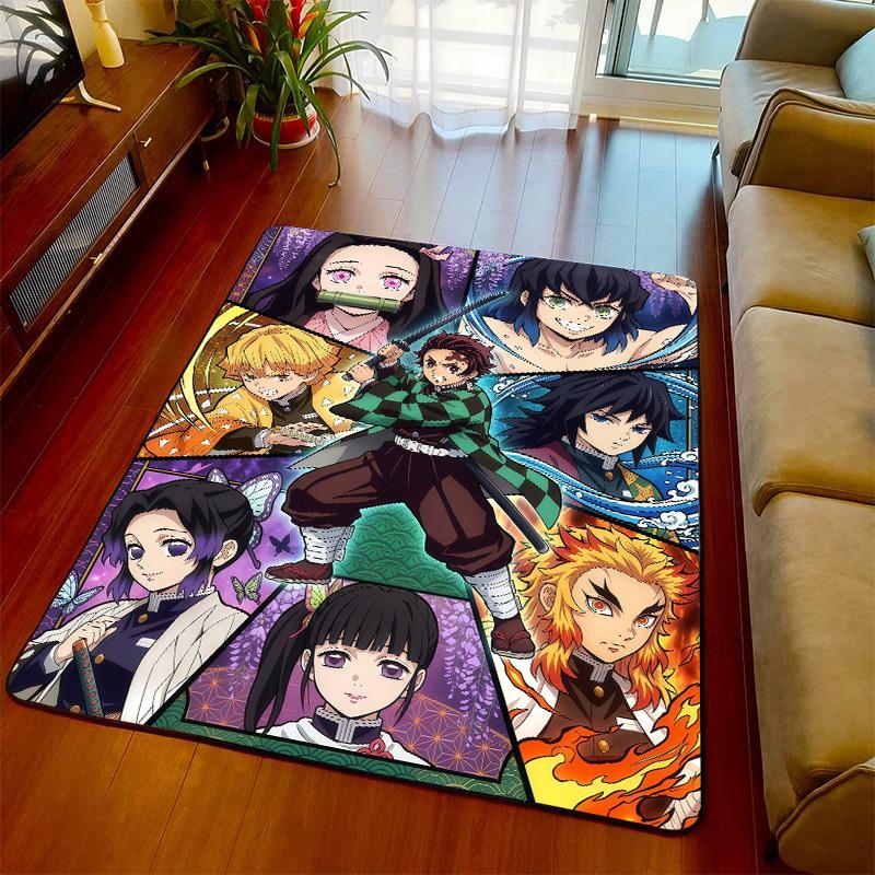 Demon Slayer Soft Surface Rug Carpet Anime Floor Mat Anti Slip Design for Bedroom Living Room Home Decor -QJY
