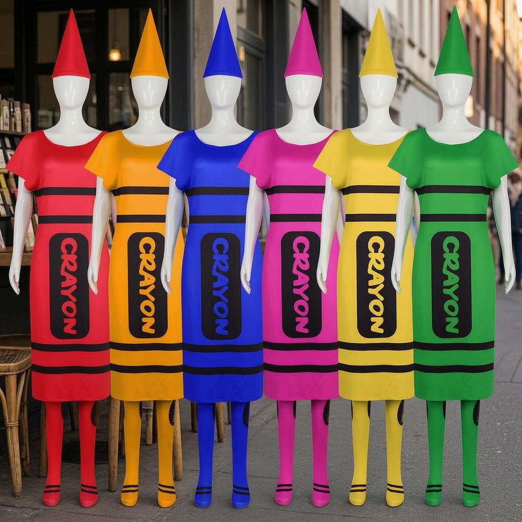 Colored Pencils Cosplay Costume For Adults With Polyester Fabric For Halloween Parties