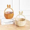 Cartoon Rabbit Ear Storage Basket Multifunctional Hand Woven Basket  Easter Festival Gift