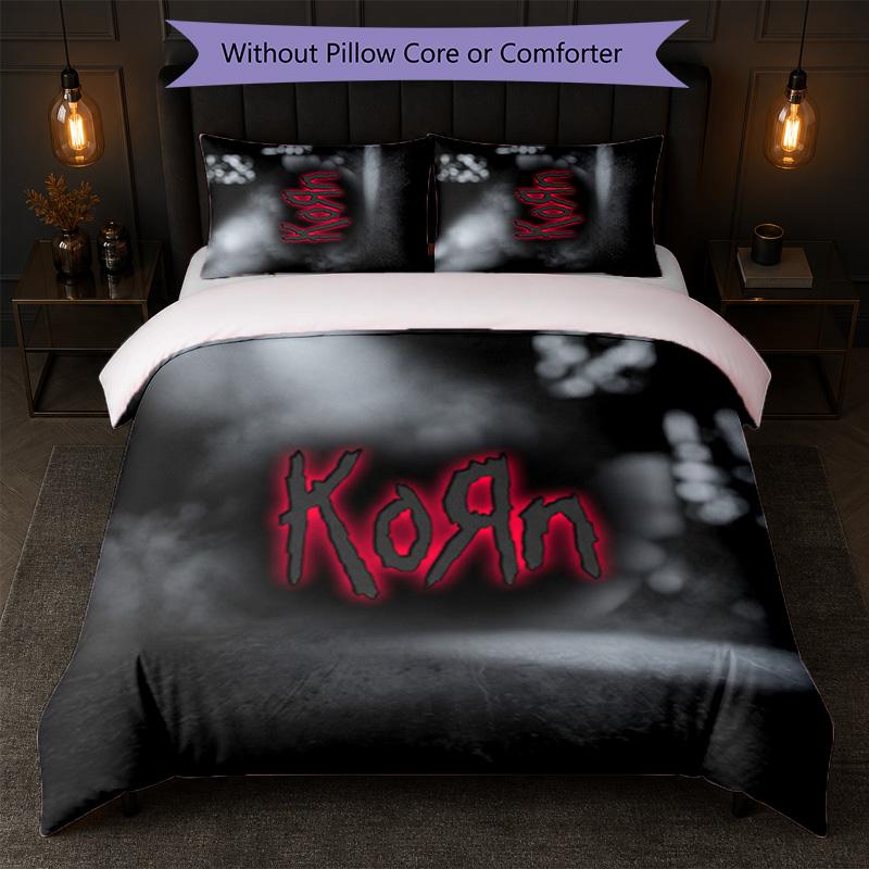 Korn Print 3Pcs Bedding Set Duvet Cover With Two Pillowcases Soft Bed Linen For Household Bedroom