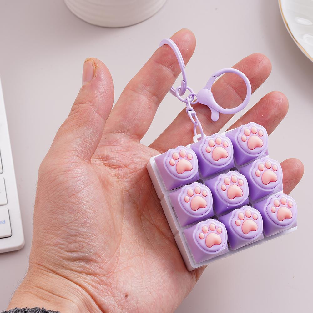 Брелок-брелок с клавишей клавиатуры Декомпрессия DIY Колпачки для клавиш Кнопка в виде лапки кошки Колпачок для клавиши Игрушка-кликер Расслабляющая сенсорная игра
