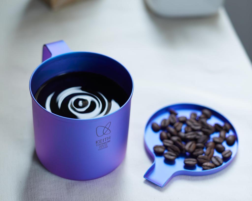 KEITH Pure Titanium Mug Ultralight and Fashionable and Colorful CC Series Camping with Handle and for Outdoor and Everyday Use 400ml, Durable, Cup,