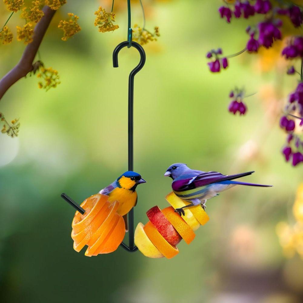 Metal Fruit Bird Feeder Hanging Hook Pet Food Storage Rack Hummingbird Feeder Yard Porch