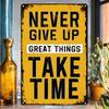 1 шт. Знак «Никогда не сдавайся, великие дела требуют времени» - Настенное искусство, Офис, Спортзал, Мотивационные цитаты, Декор, Подходит для подвешивания