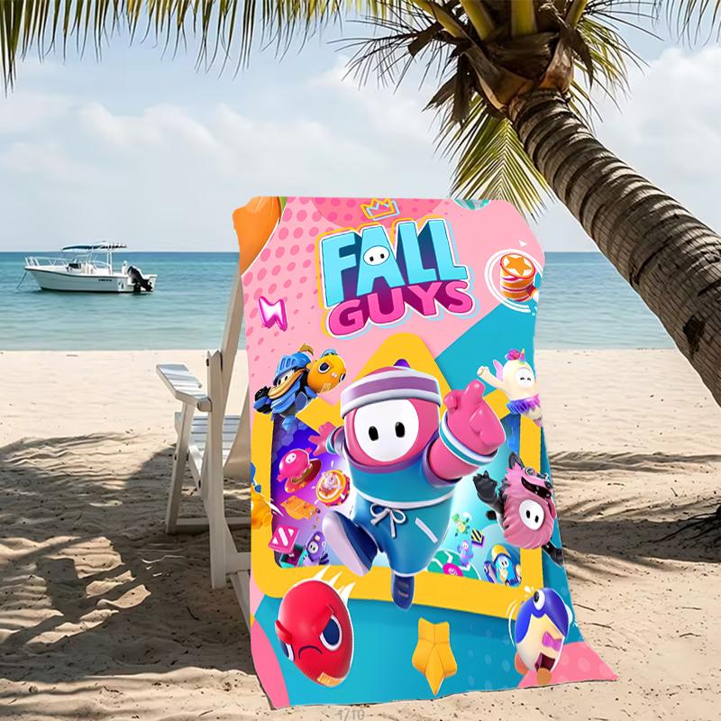 Beach Towel with Fall Guys game Pattern - soft,absorbent,machine washable Lightweight&Modern,swimming,Travel Essentials
