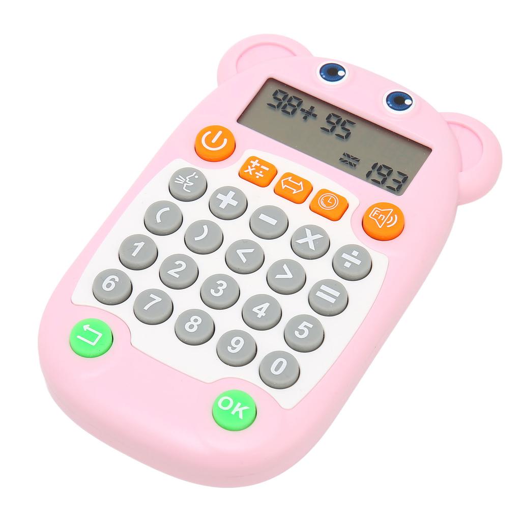 Arithmetic Exercise Toy Digital Display Voice Prompt 27 Keys USB C Charge Arithmetic Training Machine for Kids Education Pink