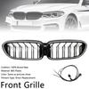 Double Slat Front Kidney Grille Fit BMW 5 Series G30 G31 2017-2020 Gloss Black