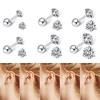 Silver Needle Shiny Zircon Stud Earrings Women Style Cute Sweet Jewelry Accessories Simple Jewelry Accessories