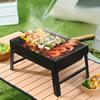 Portable BBQ Charcoal Grill Stainless Steel Small Mini BBQ Tool Kit Outdoor Cooking Camping Picnic Beach Portable BBQ Korean Bbq