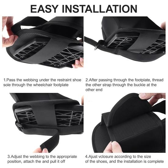 Oxford Fabric Shoe Protectors Wheelchair Foot Restraint Holder, Adjustable Straps for Leg Hook Loop Covers Supports, Pedals Rests Elderly Seniors
