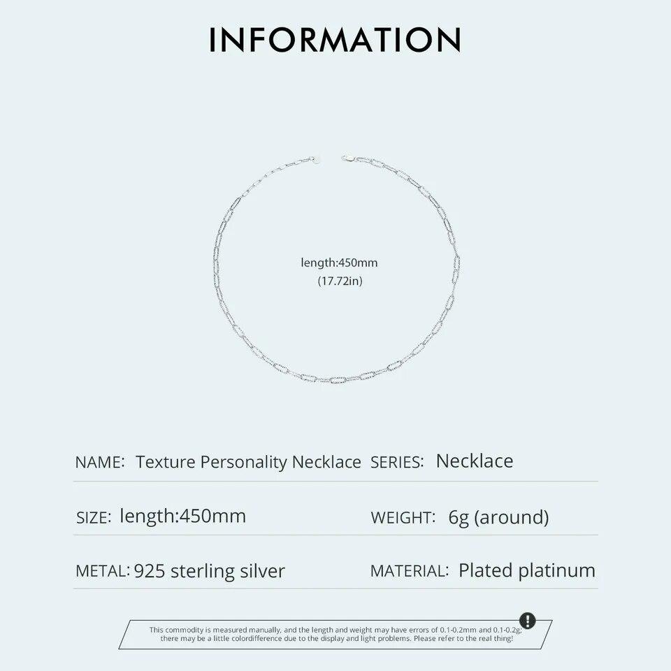 Bamoer, стерлинговое серебро 925 пробы, в стиле панк, штабелируемое базовое звено цепи, ожерелье с квадратной пряжкой для женщин, вечерние ювелирные изделия