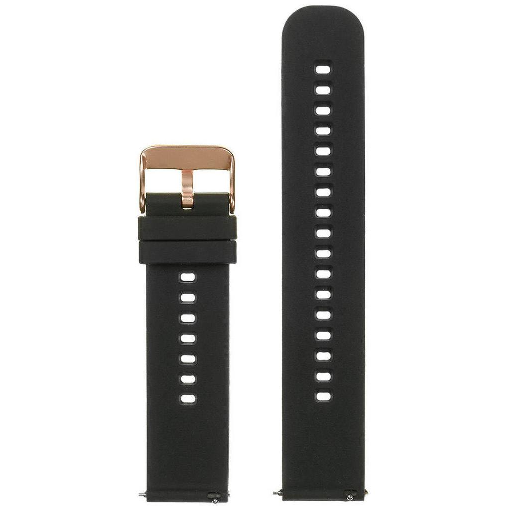 Pasek Gumowy Do Zegarka U27 - Czarny/Rosegold - 18Mm