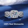 Sterling Silver D Color 1 Carat VVS Moissanite Female Luxury Proposal Wedding Ring Vintage Lace Ring S925 Jewelry Certification