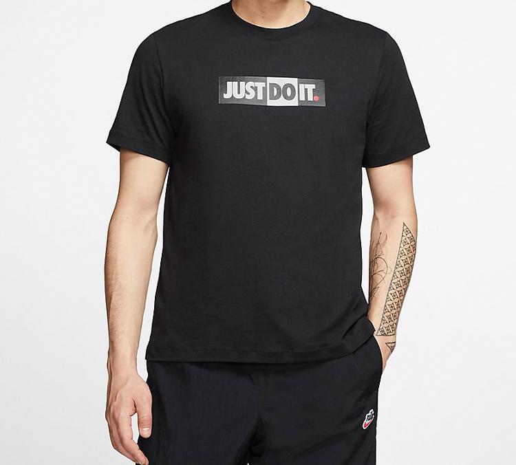 Nike Sportswear JDI T Shirts Men's Black Crew Neck Moderate Straight Fit CK2306-010