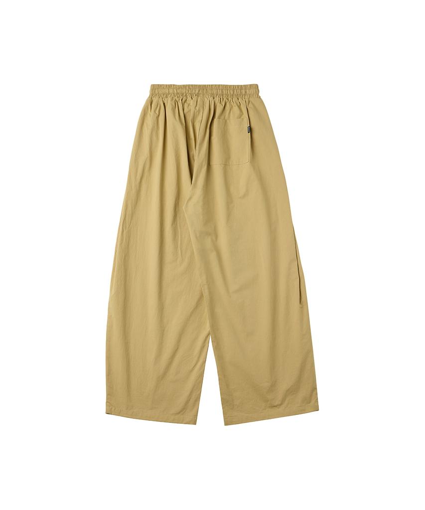 URBANAGE [2Pack] Balloon Fit Curved Pintuck Cotton Elastic Waist Pants_5Color (Type A)
