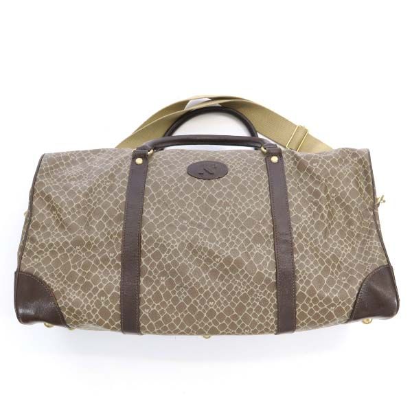 Nina Ricci Overall Handle Boston Bag Brown Key Charm with Pouch Women Used