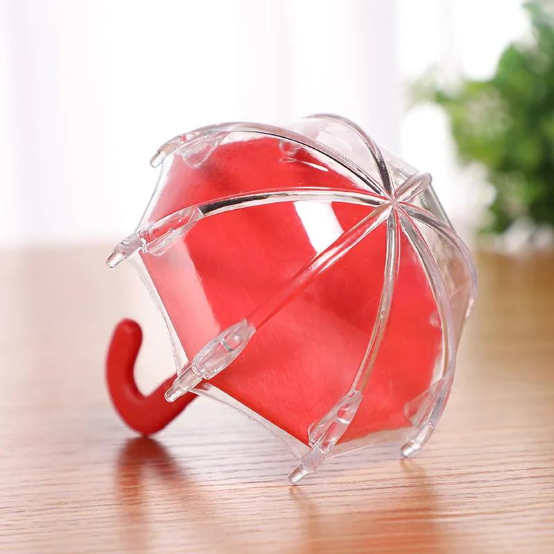 12 шт. Мини-пластиковый контейнер для конфет в форме зонтика для свадебных подарков на день рождения, вечеринок, украшений для детского душа, подарочных коробок для конфет