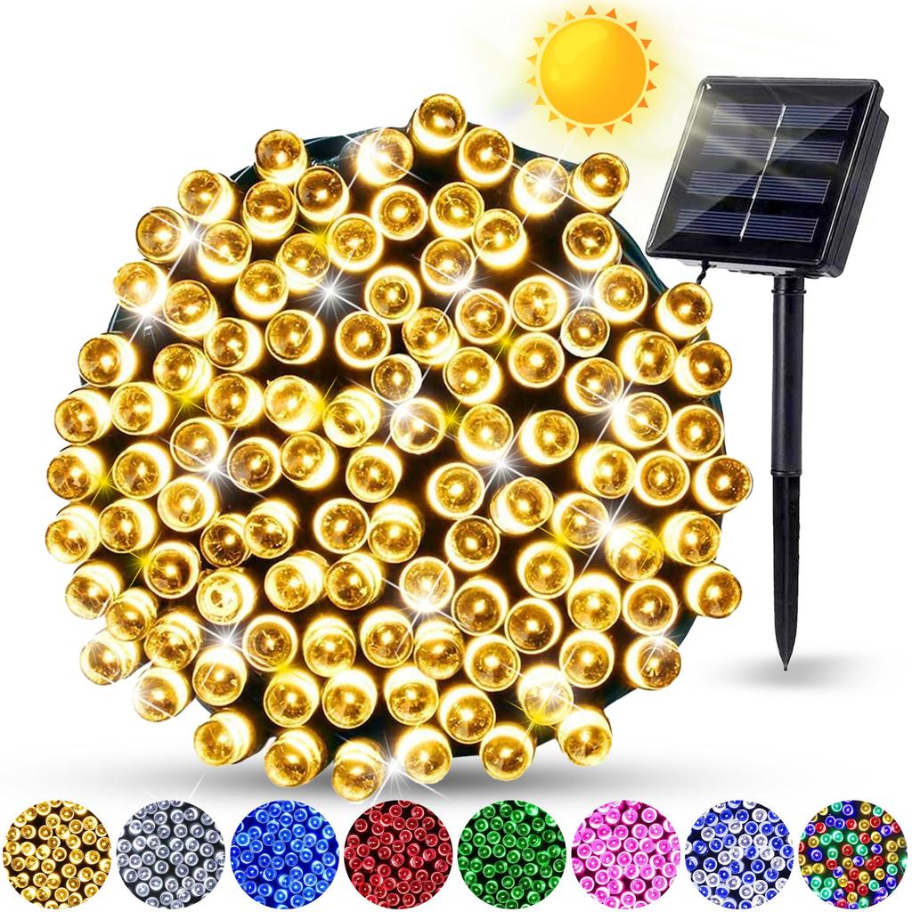 KIMOC Солнечное освещение Садовое 30м 300 Наружное Садовое IP65 8 Автоматическое Ночное Подходит для Новой Школы Солнечный Большой Декоративный Свет Свет, Светодиодный,