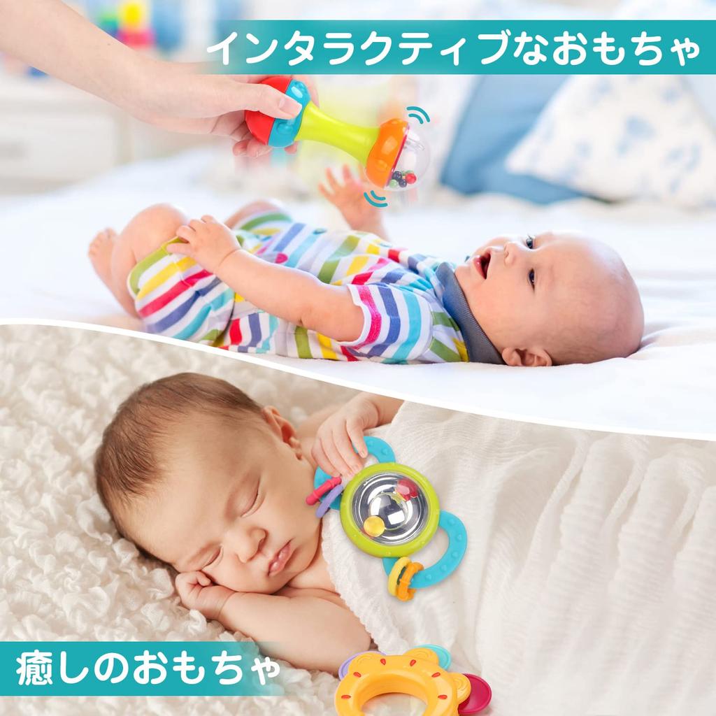 REMOKING Детская игрушка-погремушка Погремушка для прорезывания зубов Развивающая игрушка Популярная игрушка для прорезывания зубов Для мальчиков и девочек Подарочная игрушка для малышей 0 лет 3 месяца 6 месяцев 1 год Малыш