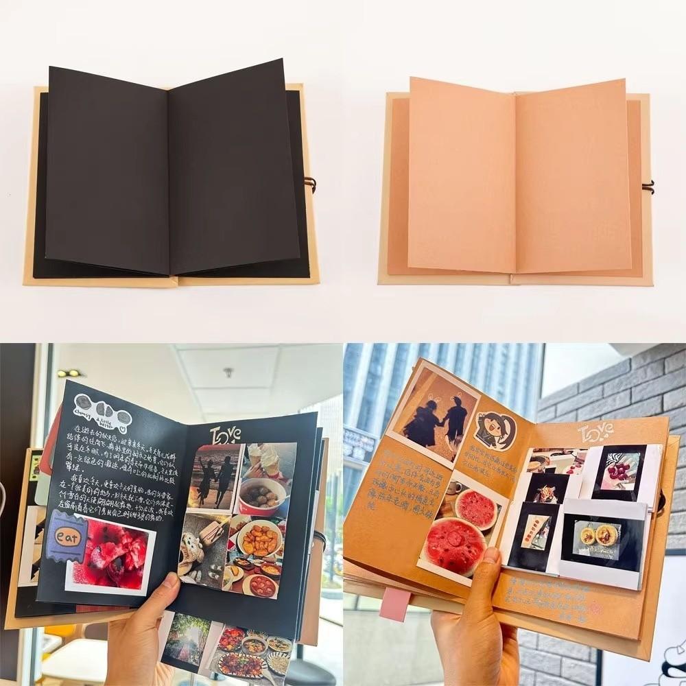 Retro Folding Photo Album Adhesive Style Diy Photo Album Kraft Paper Album Idol Photo Card