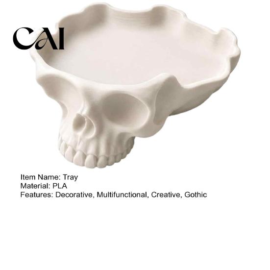 Intricate Carved Storage Plate Skull Catchall Tray, Vintage Resin Bowl for Keys Rings Jewelry, Gothic Handcrafted Tabletop Ornament Earrings