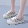 2024 Summer White Shoes Female Casual Lace Thick Sole Transparent Mesh Shoes Female