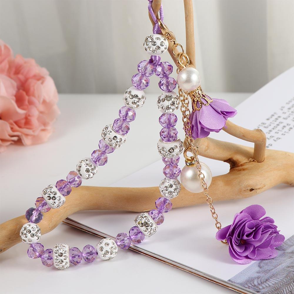 Accessories Flower Pendant Bracelet Mobile Phone Strap Lanyard Cell Phone Lanyard Wrist Straps