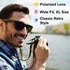 XL Поляризованные Большие Солнцезащитные Очки Большая Широкая Голова Черные 148мм UV400 Мужские 100% (Матовый черный)