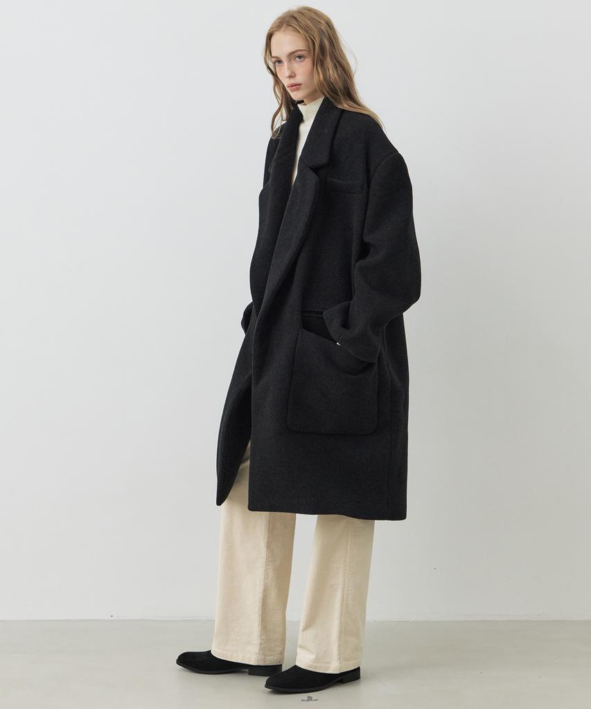 CITYBREEZE Wool Lined Long Coat_Charcoal