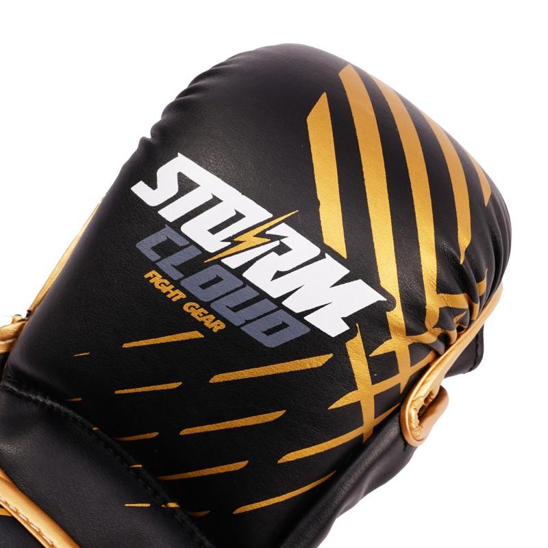 StormCloud Lynx MMA Sparring Gloves Black/Gold 7oz XL