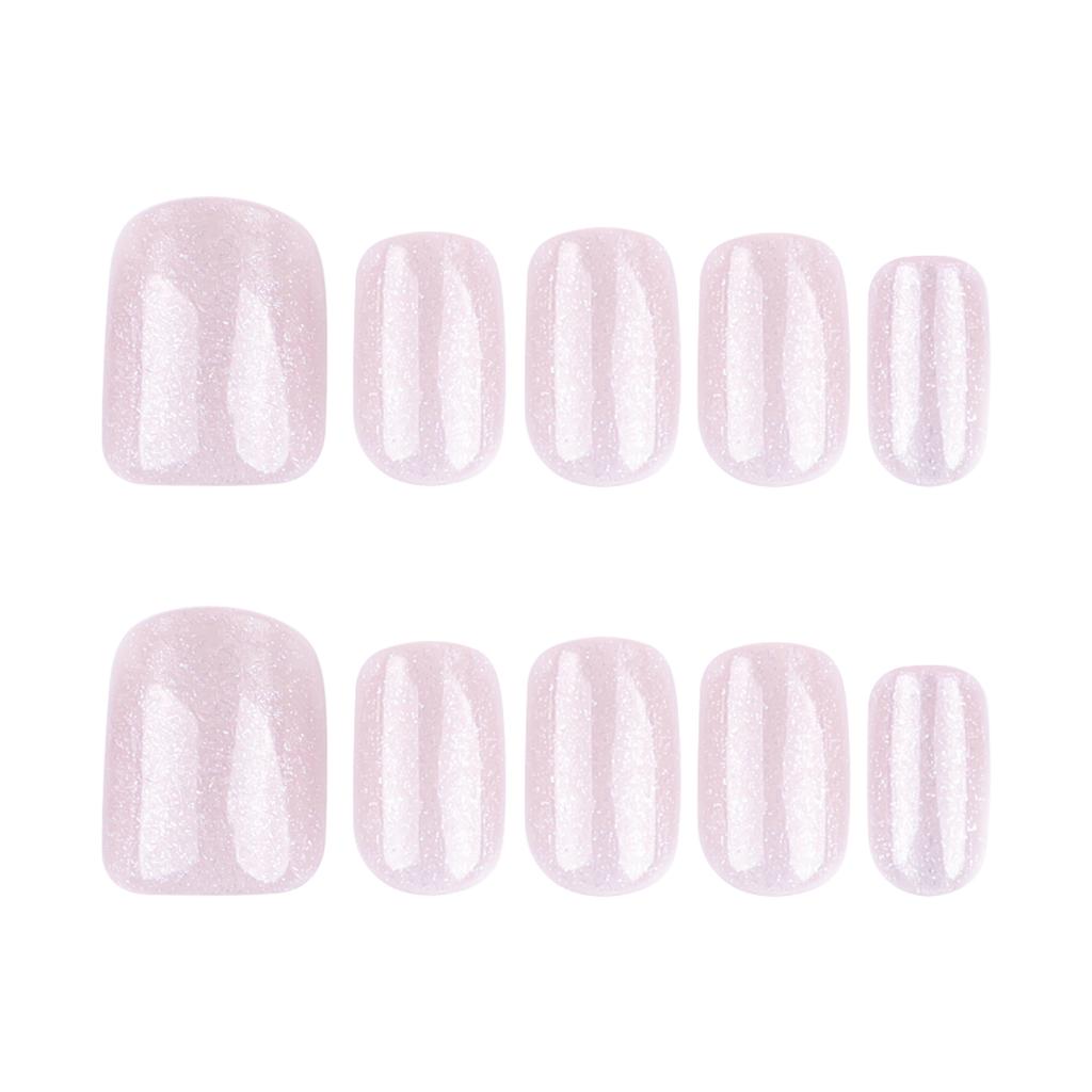 24 Pieces Naked Powder Flash Cat's Eye Nail Short Square Manicure Fake Nail Hot-selling Nail Nail Piece Fake Nails