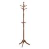 Fuji Boeki Slim Wooden Coat Hanger Rack, 50.8cm Wide X 43cm Deep X 183cm High, Dark Brown, 3-Tier Hooks, Suitable for Entryways, Product Number: 10264