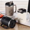 WORTHBUY Reusable Insulated Coffee Mug 304 Stainless Steel Water Cup For Student Adult Anti-scald Drinking Cup With Handle & Lid